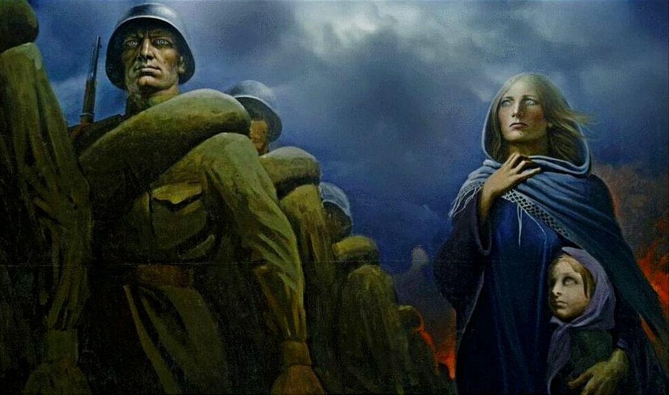 "Прощание Славянки", художник Константин Васильев, 1974 год. Взято с сайта liveinternet.ru и обработано автором