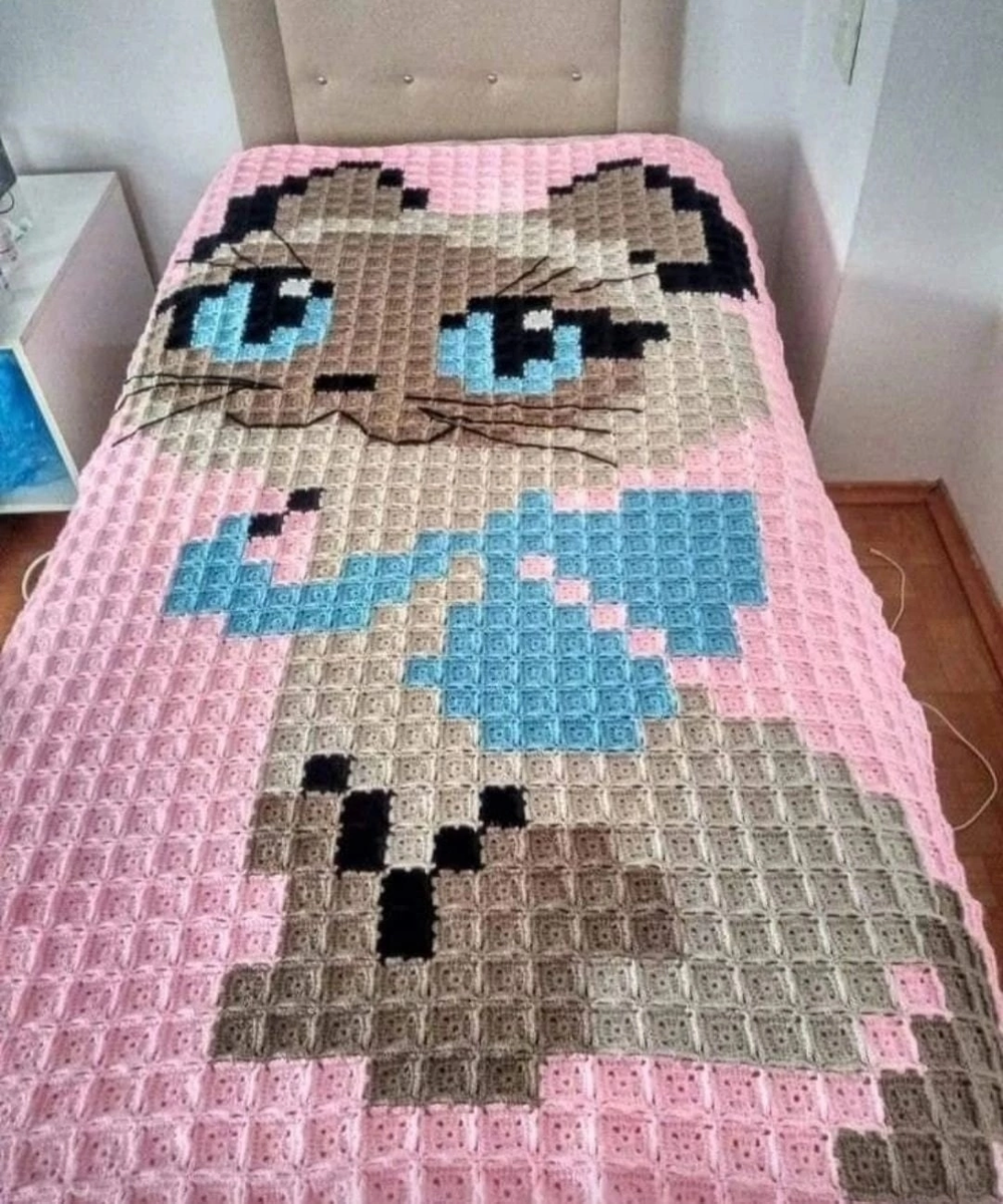 Детский плед крючком