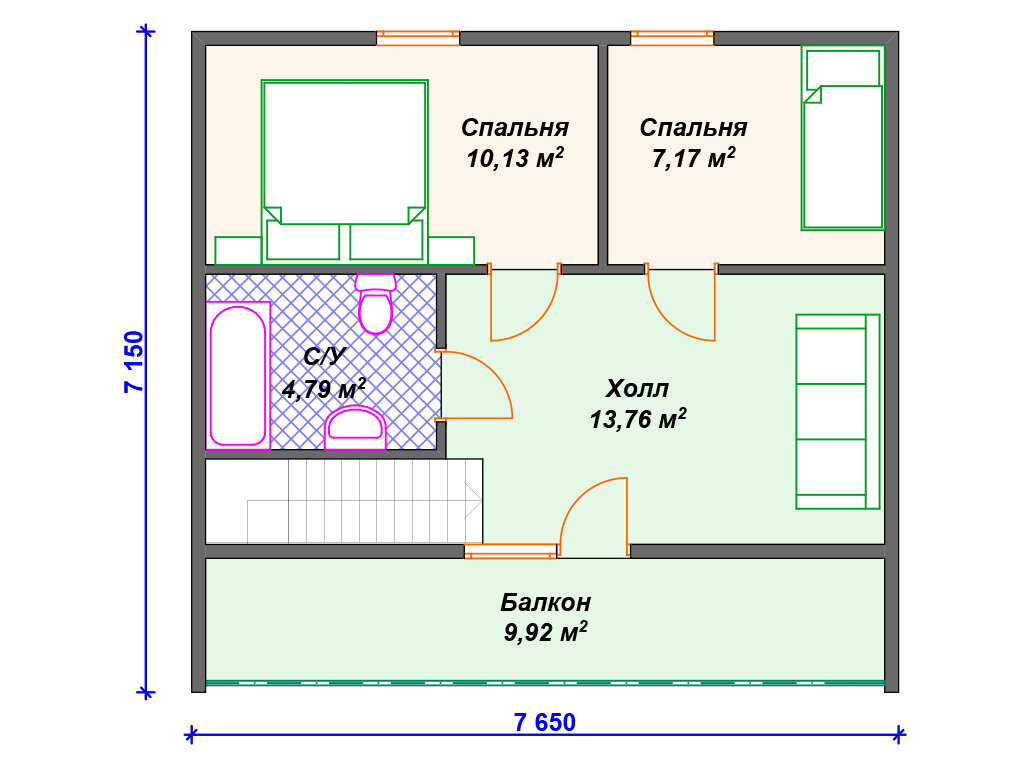 Простой бюджетный каркасный дом. | Arplans.ru - проекты домов | Дзен