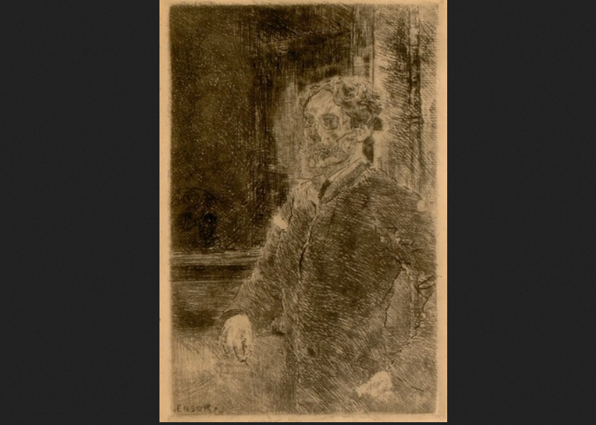 Джеймс Энсор. "Автопортрет в виде скелета". 1889 год