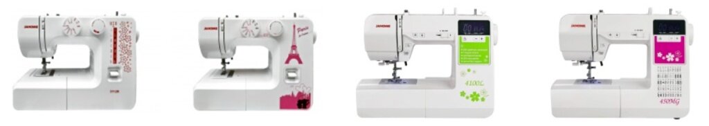 Бытовые швейные машины Janome с рукавной платформой