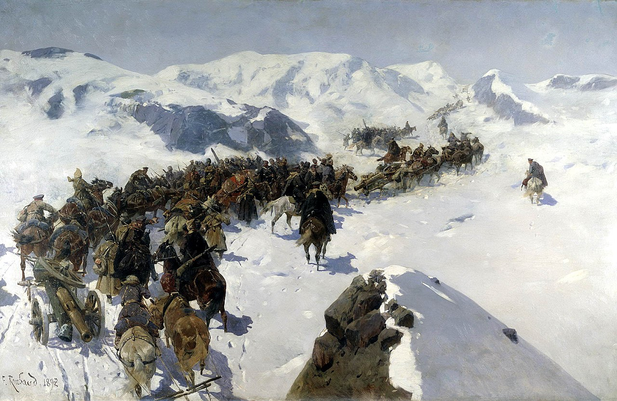Рубо, Ф. А. «Переход князя Аргутинского через Кавказский хребет»