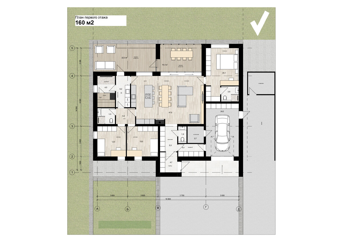 3 спальни, сауна с душевой