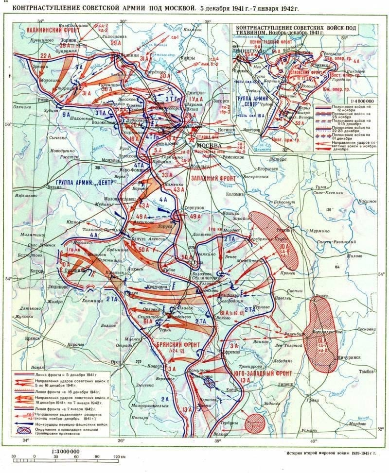 Насколько близко немцы подошли к москве карта
