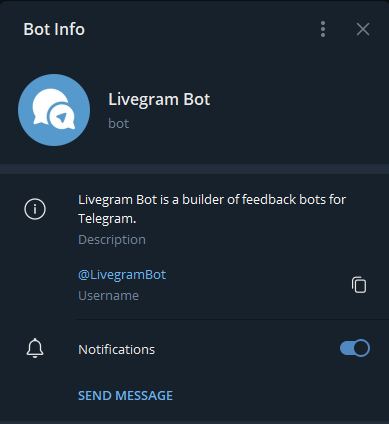 Livegram Bot