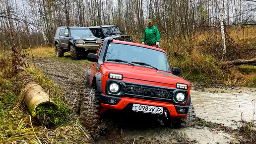 Турбо НИВА на 35 против Mitsubishi Pajero на 42х тракторах и против УАЗ Хантер на 38х