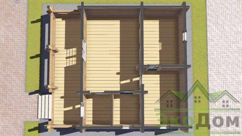 План бани из профилированного бруса "Можайск" Б-32 от компании ЭкоДом-Кострома