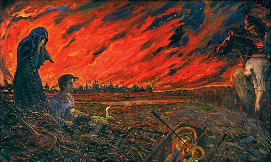 И. Глазунов "Вторжение" (московский пожар 1571 г после крымского набега). Источник: topwar.ru