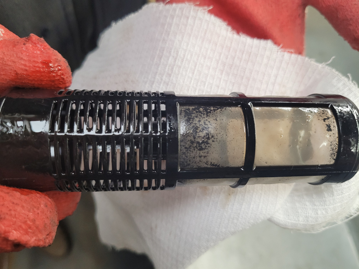 Видны отложения на фильтре 