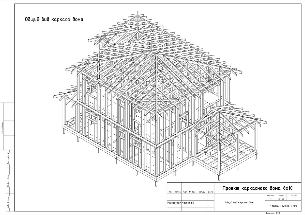 Подробный проект двухэтажного дома 8х10 для сборки своими руками |  KARKASPROEKT - проекты каркасных домов | Дзен