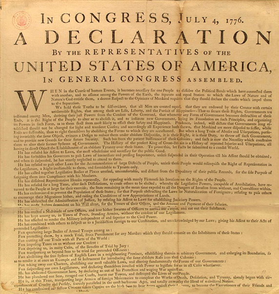 Декларация независимости США. 1776 год.