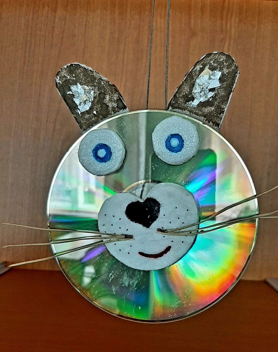 Диск и немного какой-то упаковочной штуки. Усы тематические, сосновые. Фото автора.