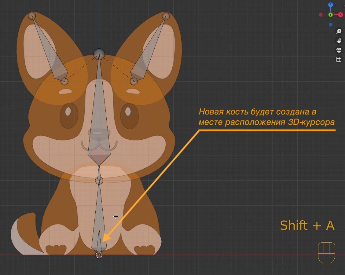Знакомство со скелетным ригом простого 2D персонажа в Blender | Персонаж  Корги | Cartoon Skill | Дзен