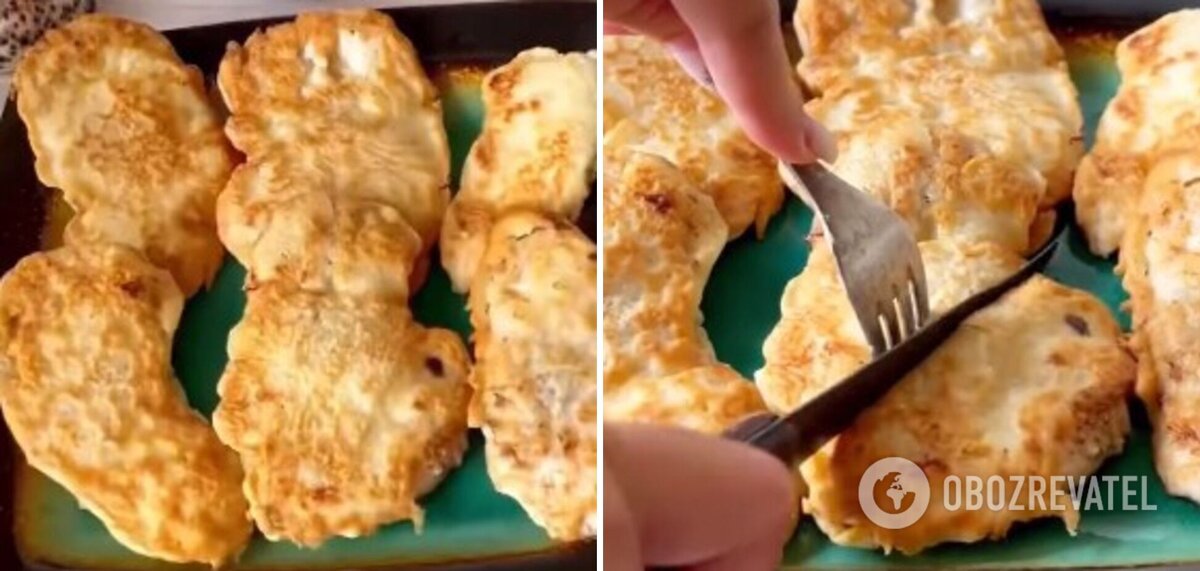 Куриные отбивные в сметанном кляре