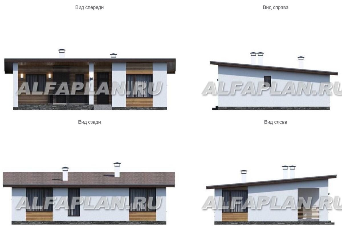 3 проекта одноэтажных домов в скандинавском стиле с односкатной крышей |  Популярные проекты домов Альфаплан | Дзен