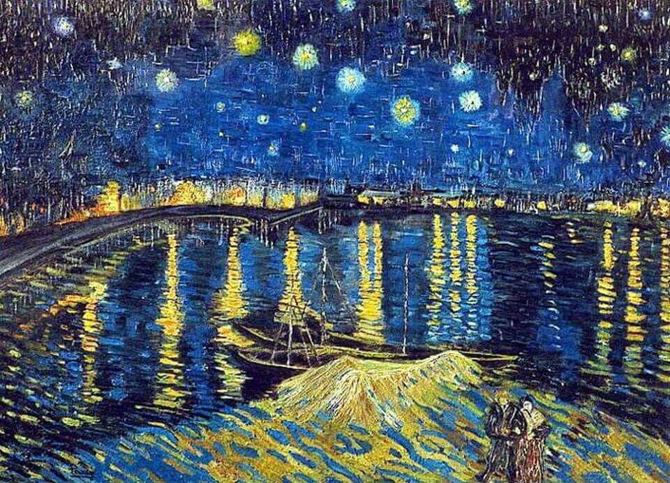 Старри найт. Ван Гог Венеция картина. Винсент Ван Гог ночь над роной 1888г. Starry Night 1889 Vincent van Gogh. Ван Гог картины пейзажи ночные.