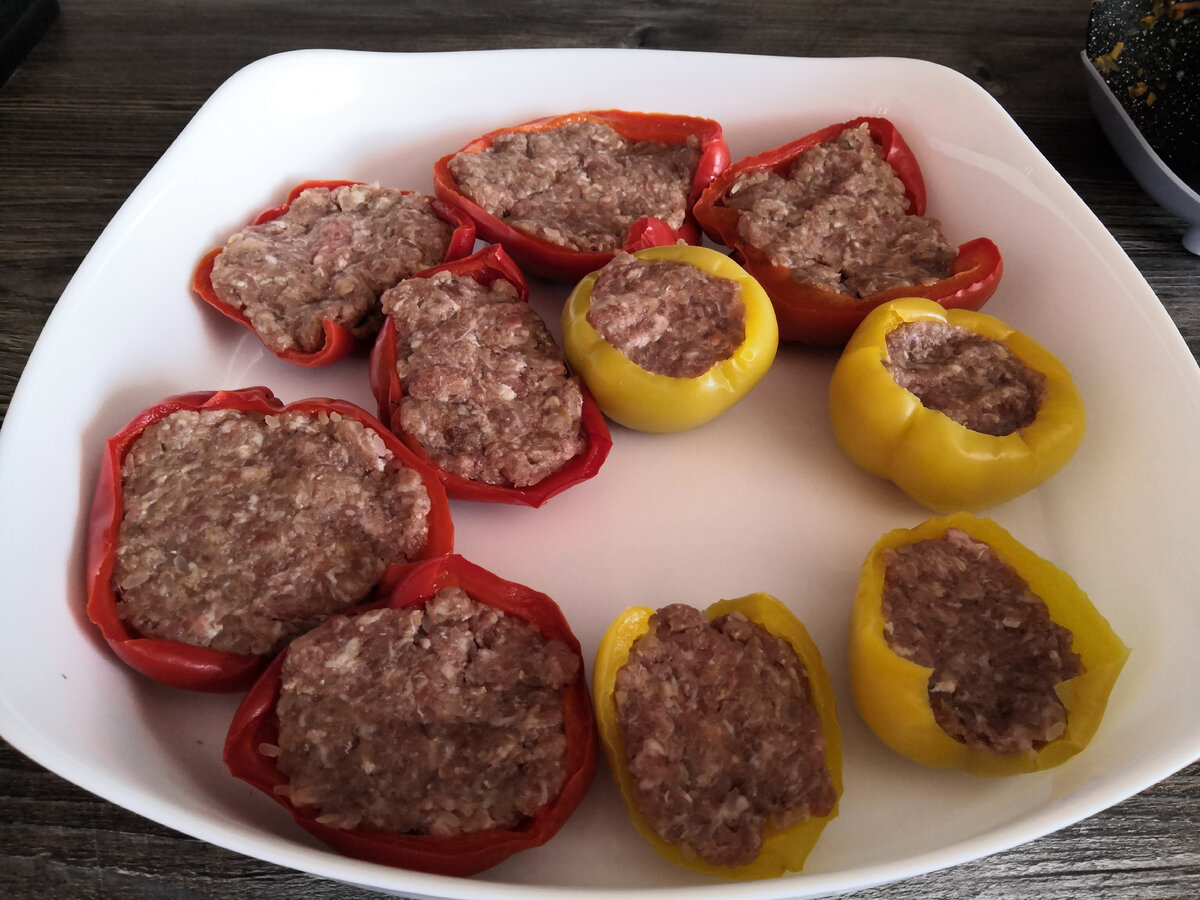 Внутрь фарш+рис