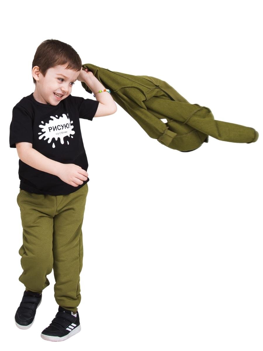 Костюм "Бомбер и штаны", цвет: хаки, с 80 до 152 роста