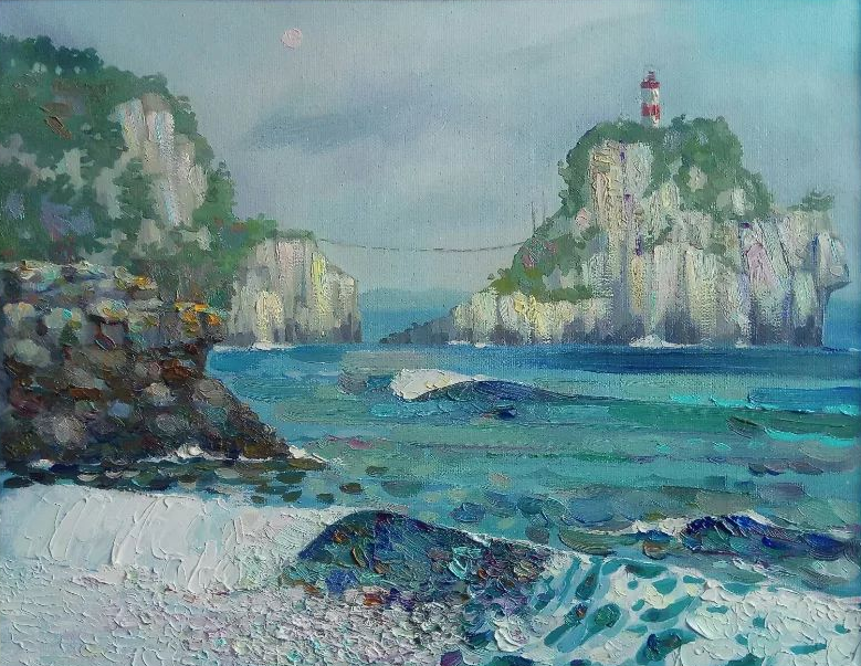 "Маяк Басаргина", холст/масло, 45X35, 2021 г. Автор: Алина Викторова