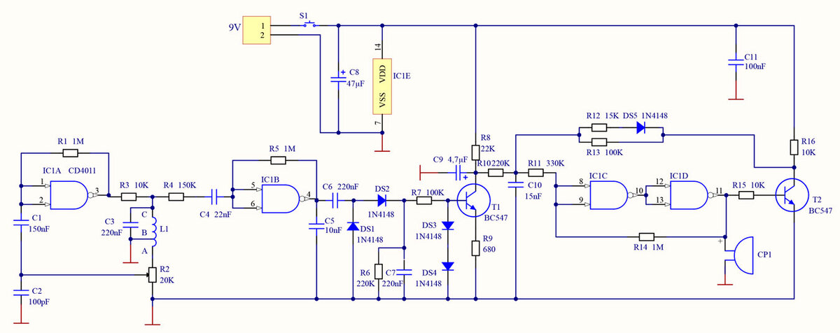 Принципиальная схема пробника