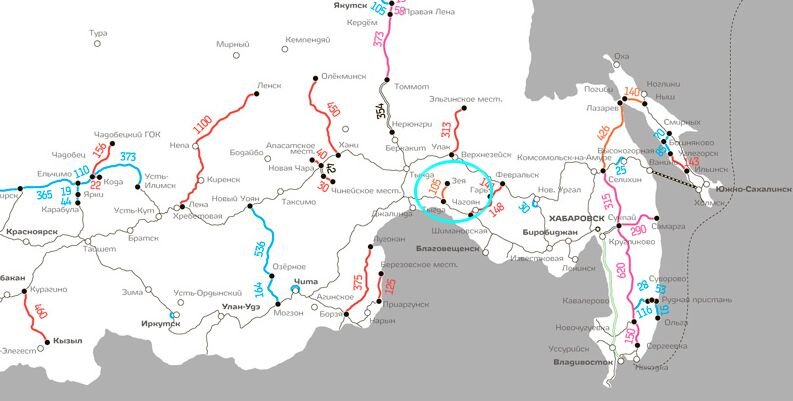 © rzd.ru (Фрагмент карты из Транспортной стратегии 2008 года)