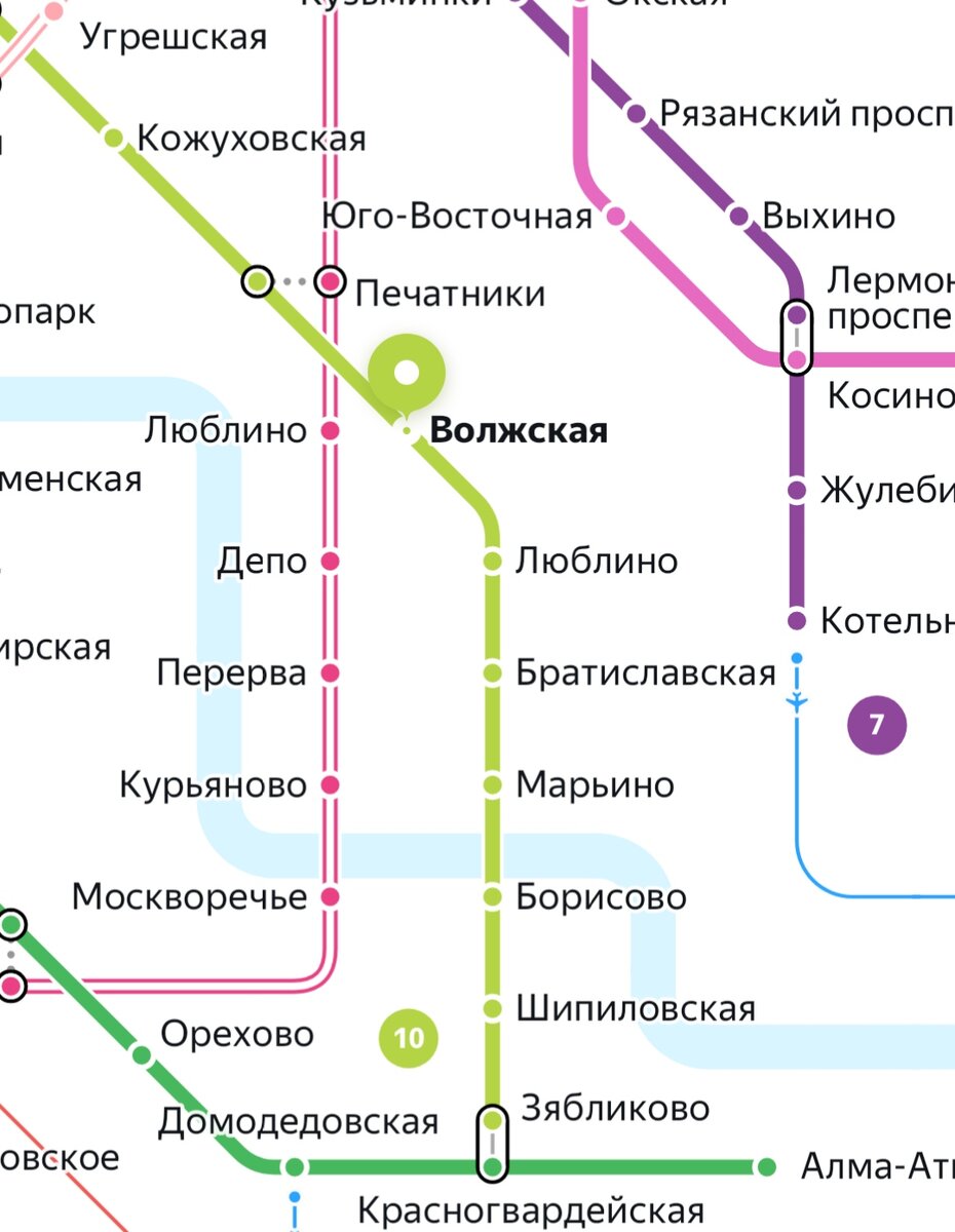 Карта метро волжская