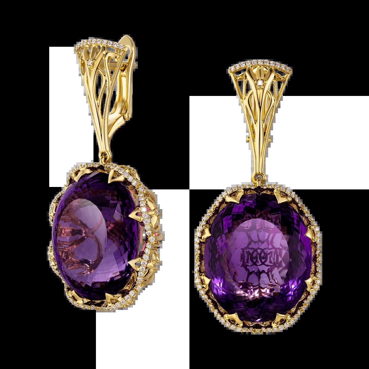 На фото: Серьги с аметистом «Наваждение ночи»