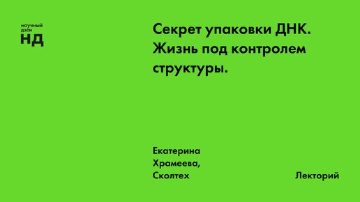 Секрет упаковки ДНК. Жизнь под контролем структуры