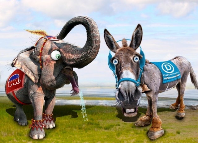    Республиканцы и демократы (cc) DonkeyHotey