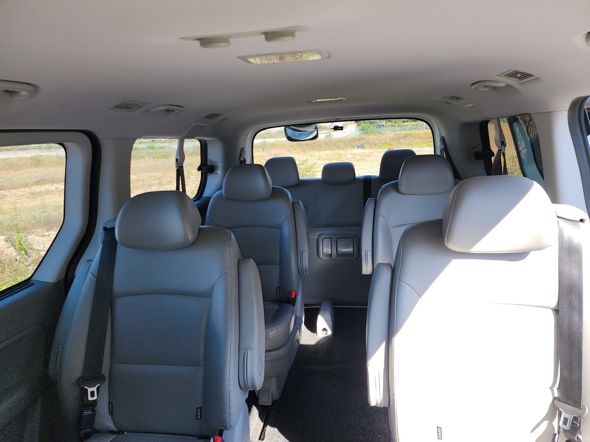 Передний привод подключается с кнопки. Блокировка моста (LD) сохраняется. Клиренс увеличился на 4,5 см. Теперь во всех комплектациях с полным приводом устанавливаются литые диски R17 (в заднеприводных CVX версиях ставят R16, в заднеприводных HVX - R17). Гранд Старекс 4WD доступен для покупки только с автоматической коробкой передач. "Механики" нет и не ожидается