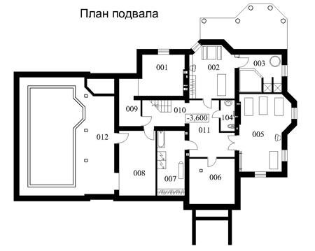 Планировка цокольного этажа - Проект дома - CP-35-81