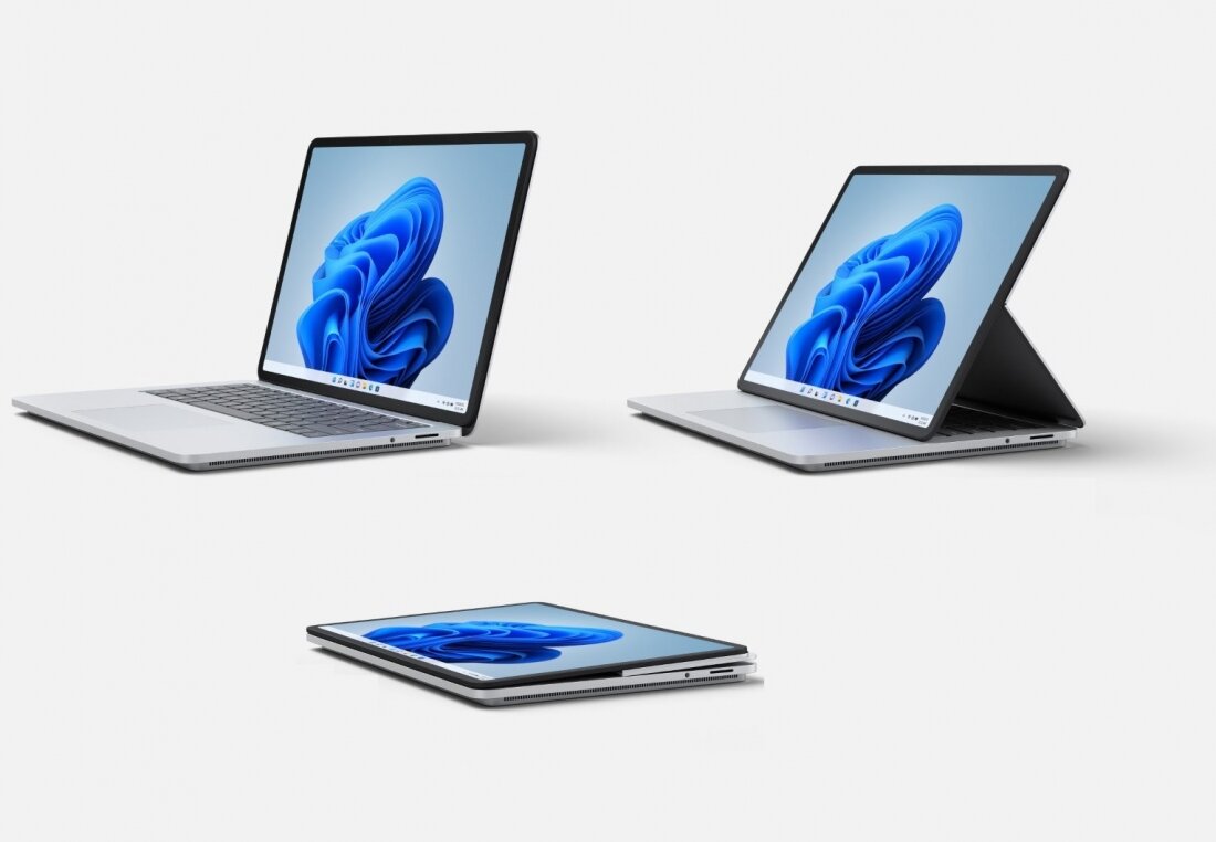 Три положения экрана нового трансформируемого ноутбука Surface