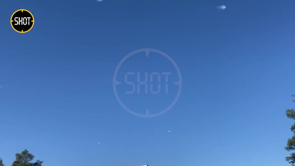 Работа ПВО над Белгородом. Видео © Telegram-канал SHOT