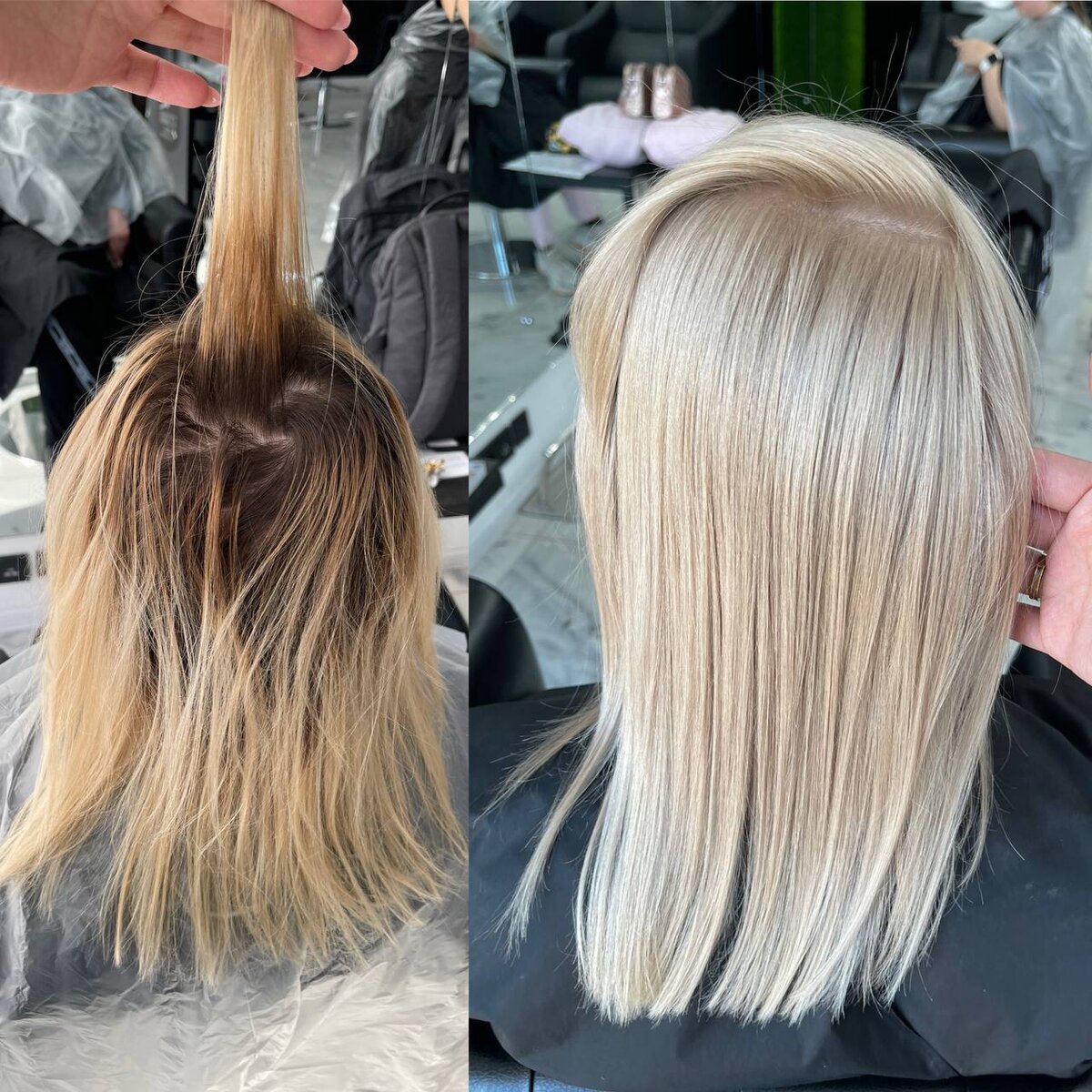 Техника Тотал блонд. Отросший корень