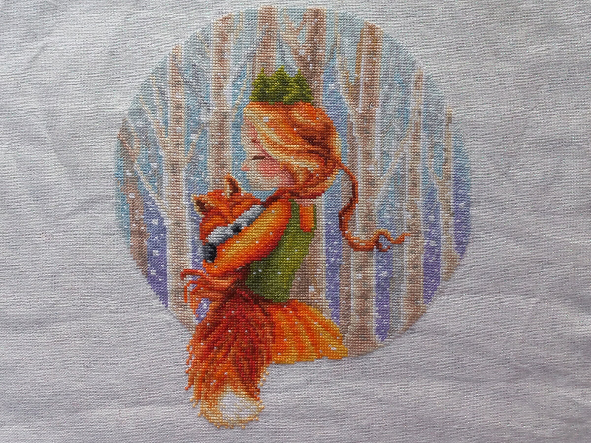 Вышивка по схеме "Лесная принцесса" без бэкстича