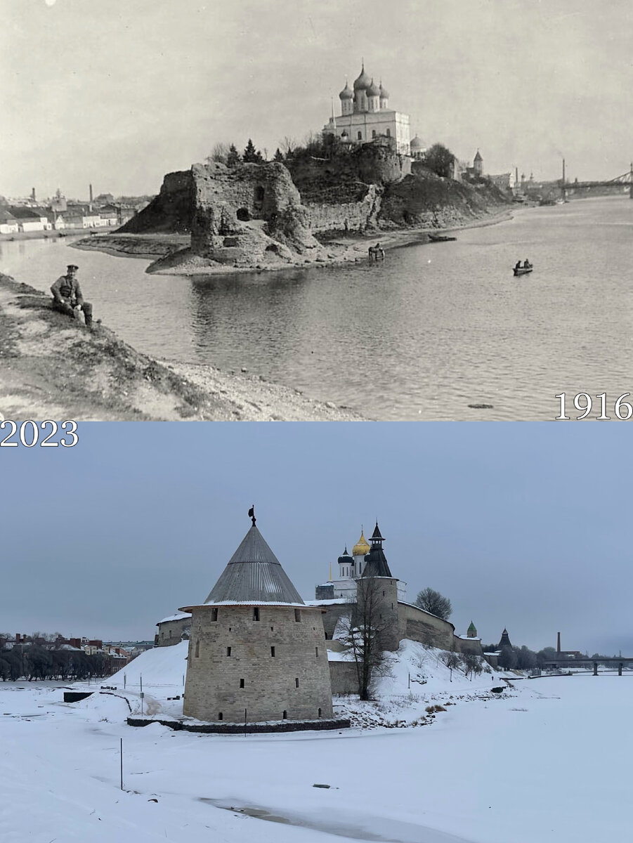 Псковский кремль и окольный город: было/стало. Как поменялась одна из  лучших средневековых крепостей Европы | Now&Then Russia | Дзен