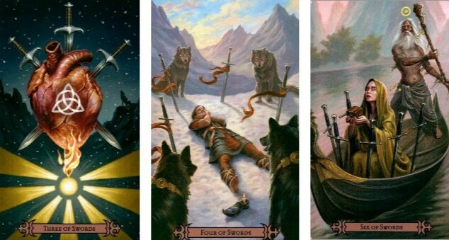 3 Мечей / 4 Мечей / 6 Мечей по мотивам Modern Spellcaster Tarot