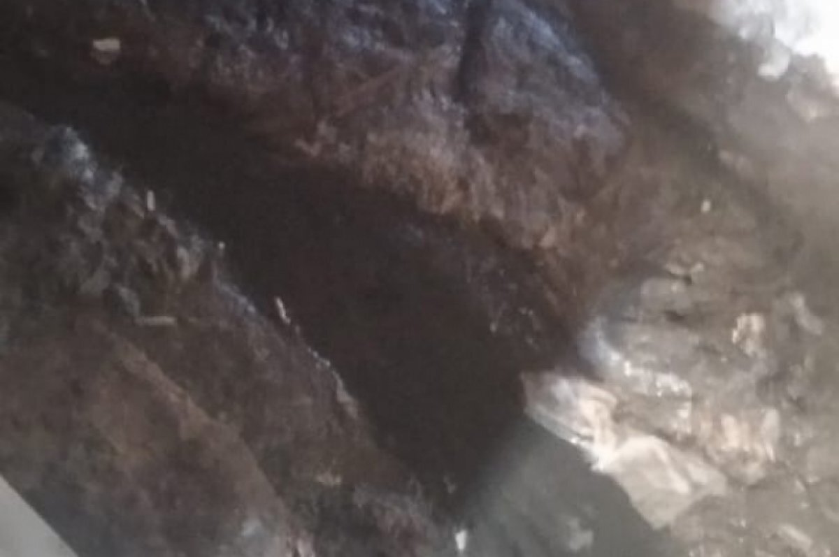    Подвал затоплен водой и нечистотами.