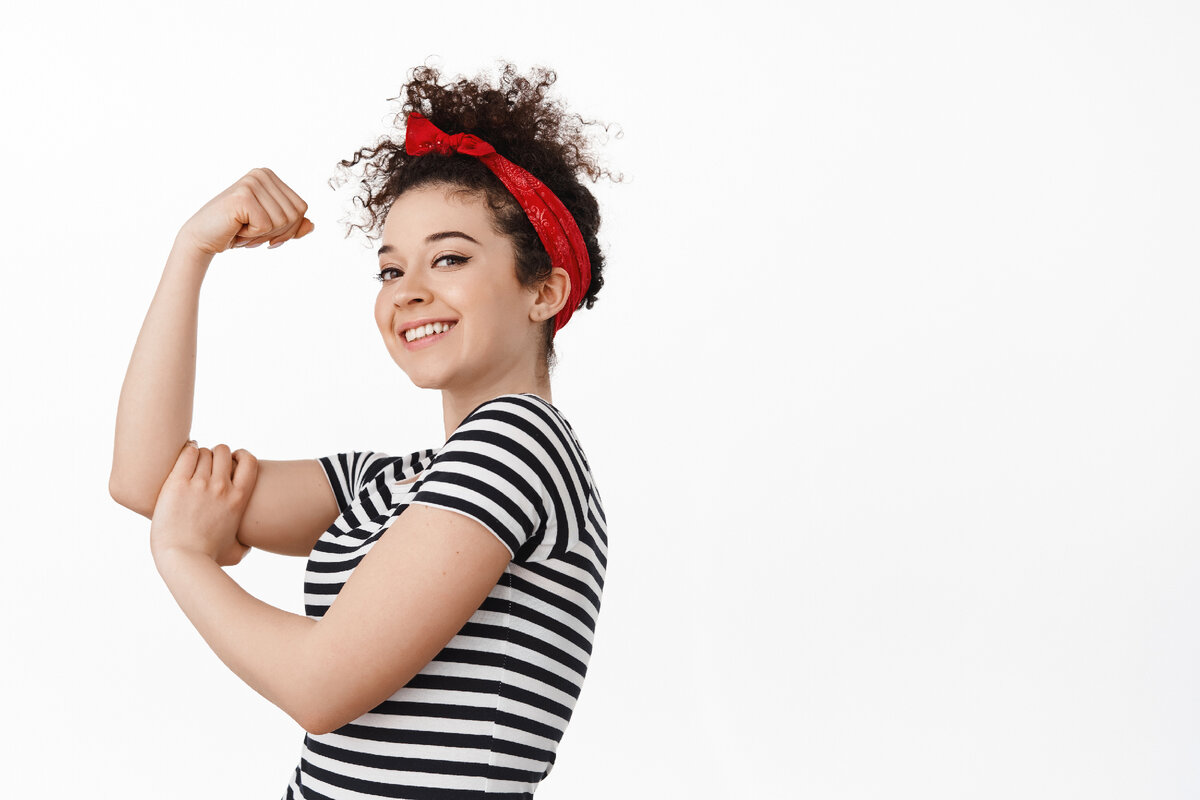 Woman with strong Arms