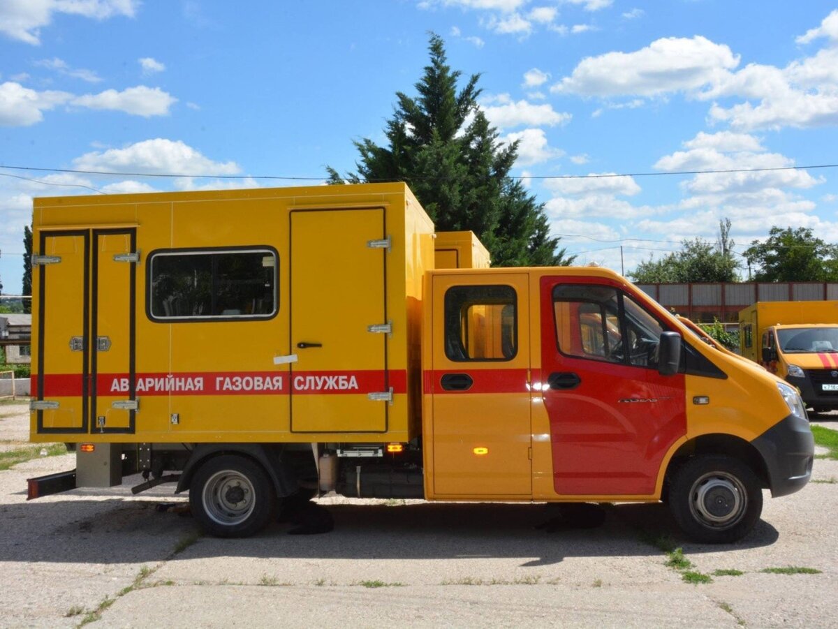 Автомастерская на базе ГАЗель Некст. С кузовом адаптированным под нужды аварийной газовой службы.