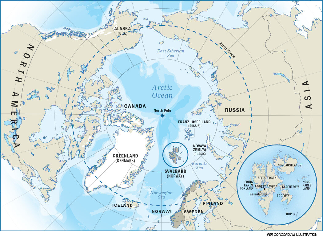 Шпицберген (Svalbard) на карте. Источник: perconcordiam.com 