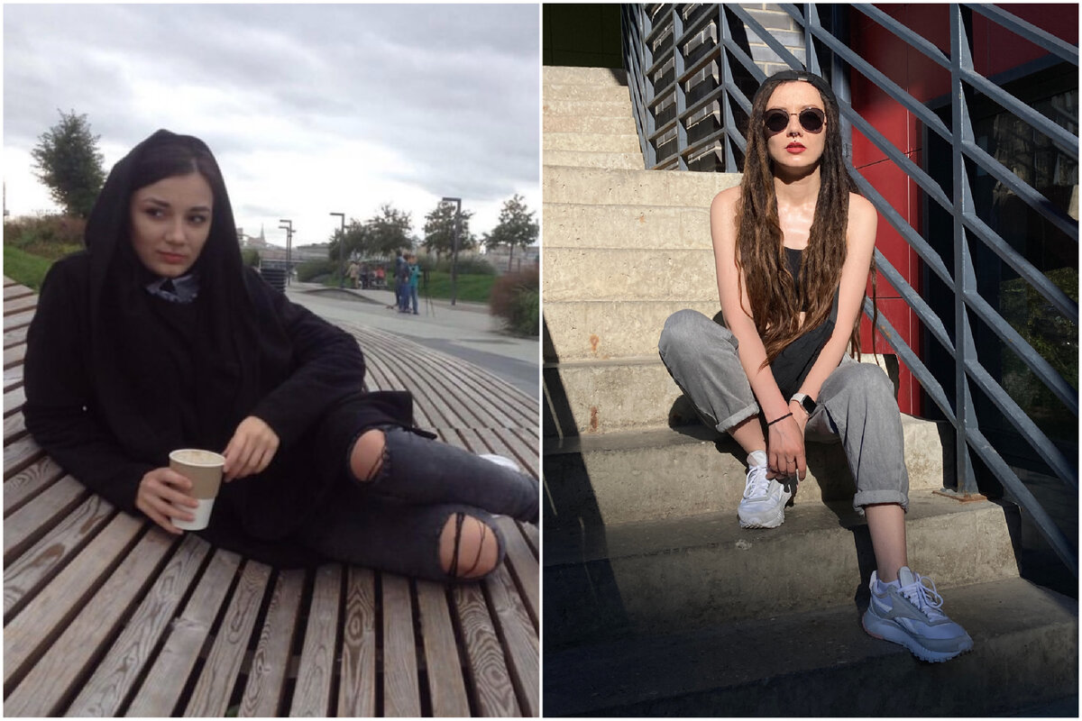 Мои фотографии с разницей в пять лет. На первом снимке неуверенный в себе человек, на втором — уверенная девушка, которая себя любит. 