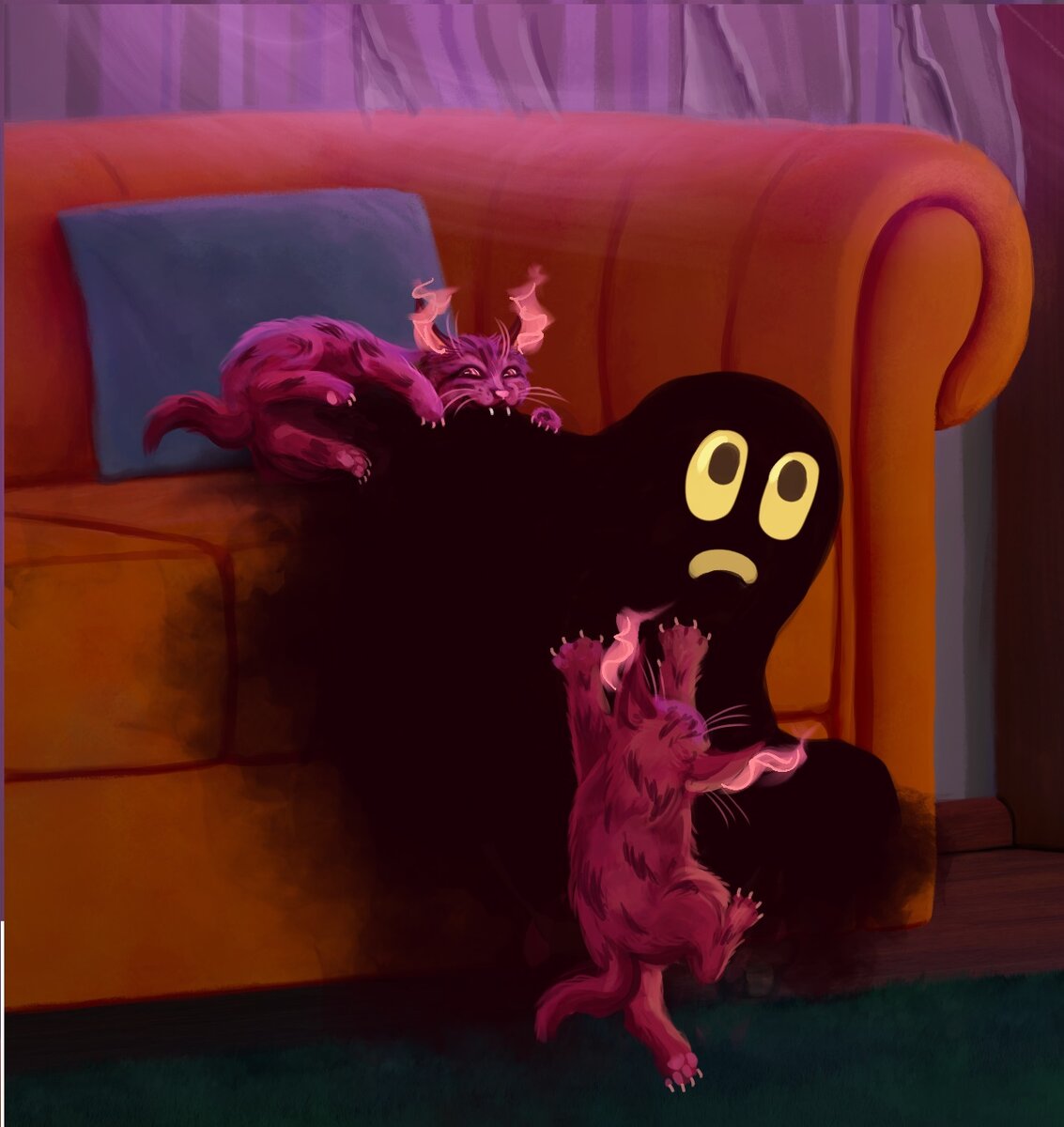 Кажется, барабашка не слишком рад такой игре