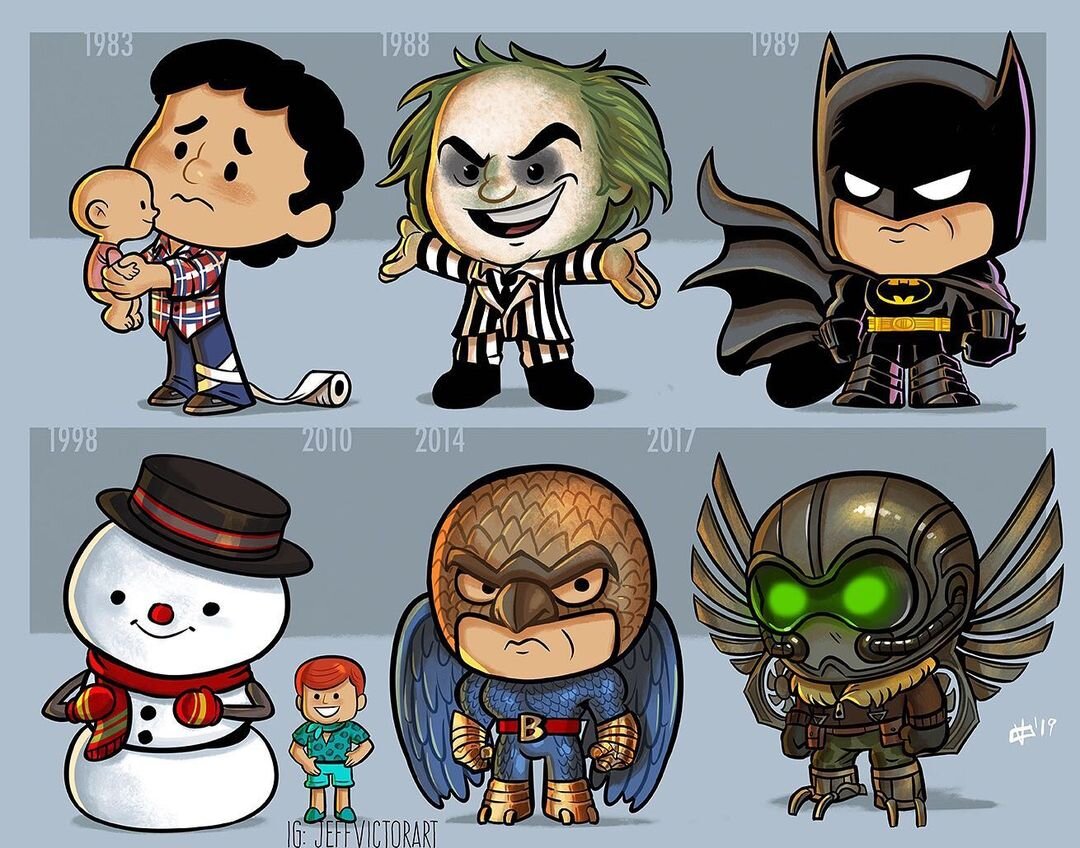 Художник изобразил известные образы знаменитых актеров на одном рисунке ...