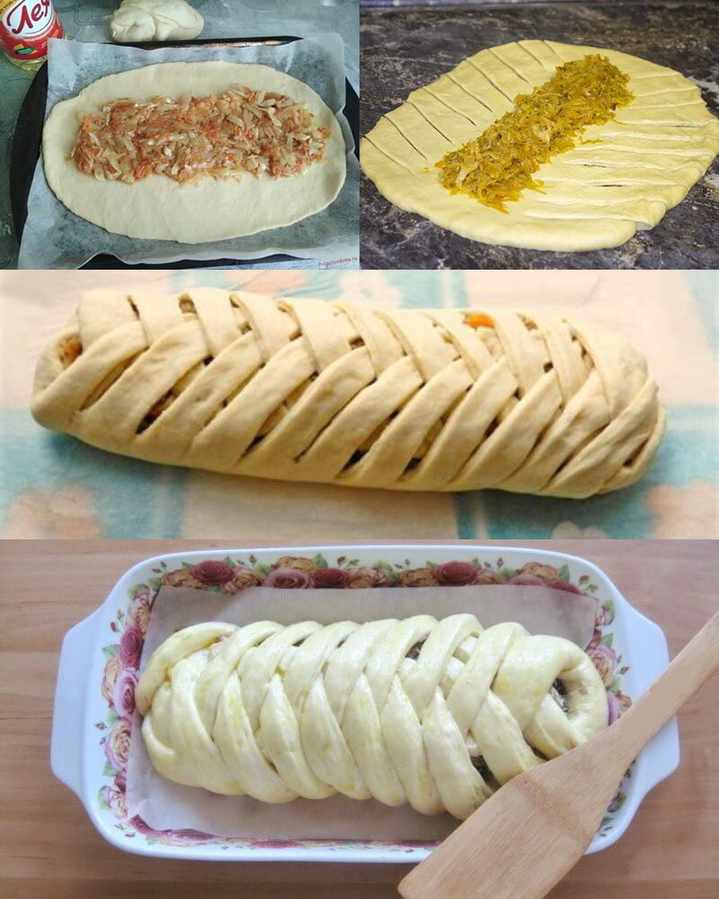 Кулебяка с капустой и грибами