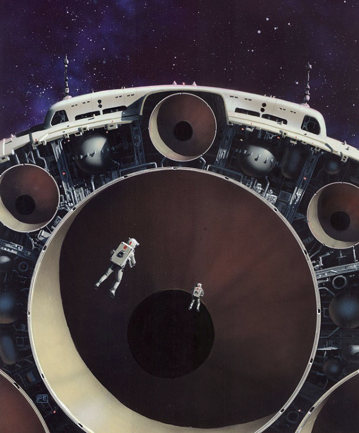 Обложка книги «Гарри Гаррисон. Лучшие произведения». Художник Питер Элсон, 1990 год