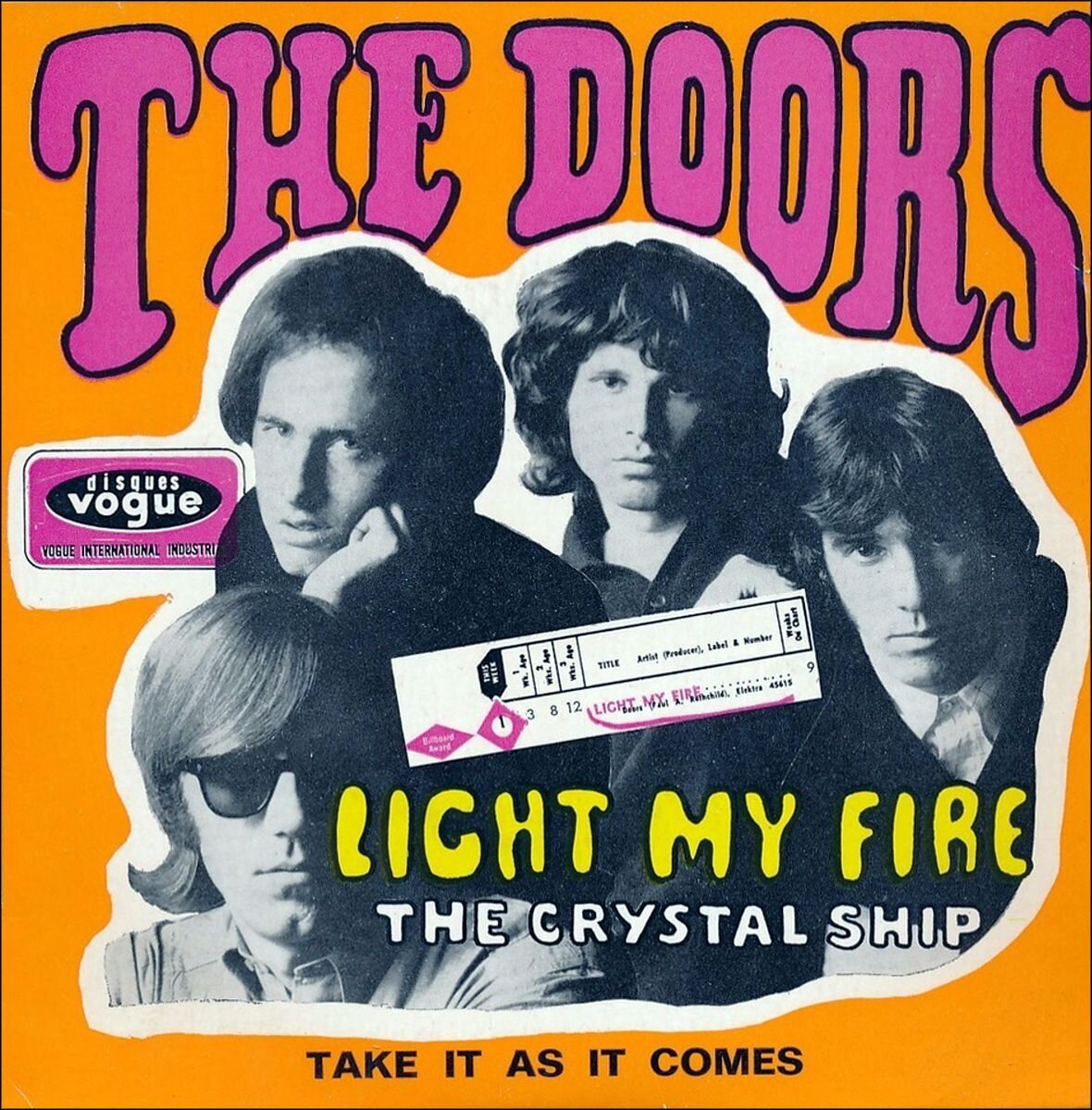 Обложка французского сингла "Light My Fire" американской рок-группы The Doors