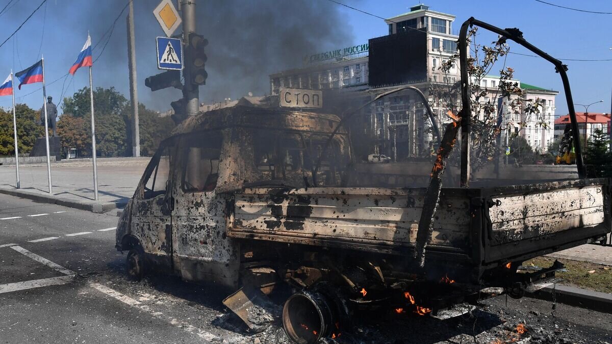    Обстрел центральной части города Донецка со стороны вооруженных сил Украины© РИА Новости