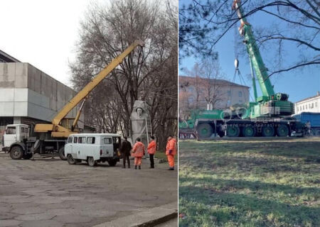    В Днепропетровске снесли памятник Александру Матросову и советский танк