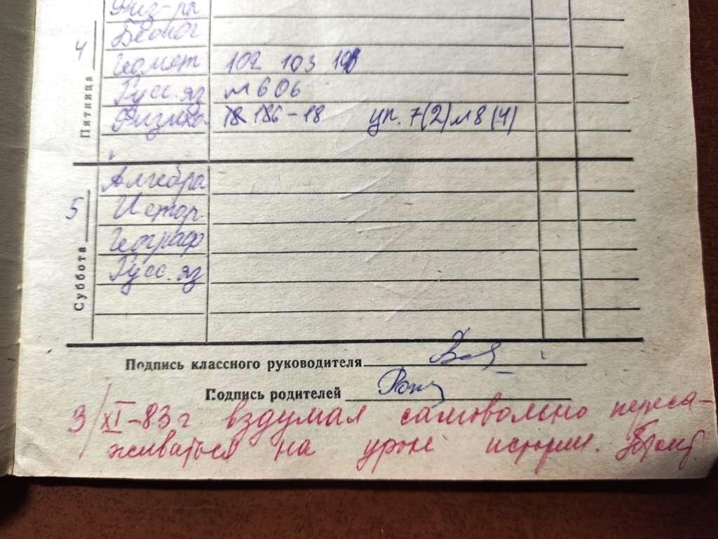 Как брат в 1983-м году учился в школе. Такой школьный Дневник можно  показывать в музее | Есть время вспомнить | Дзен